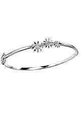 great tiny silver 3 flowers bangle for babies